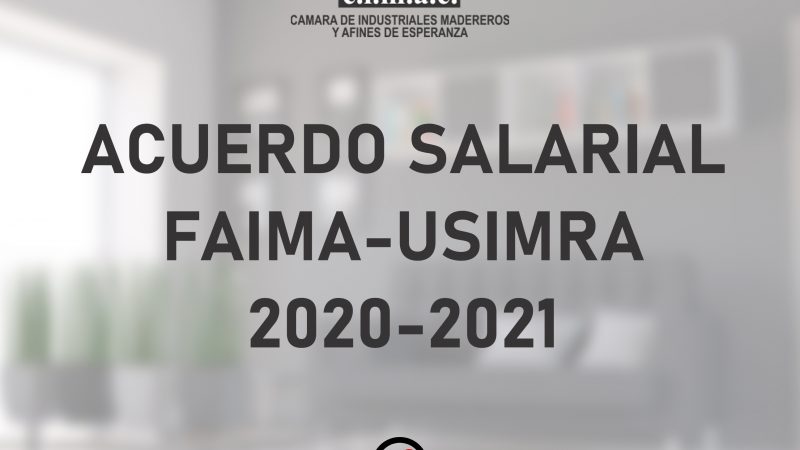 Acuerdo salarial FAIMA-USIMRA 2020-2021: Escalas salariales